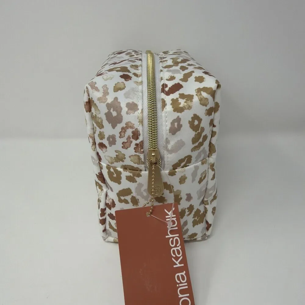 Sonia Kashuk Loaf Makeup Gold Leopard Print Cosmetic Bag 8x6x4” - New With Tags